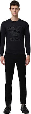 엠포리오 아르마니 로고 풀오버 스웨트셔츠 블랙 6K1M97-1JHSZ-0999 Details for 엠포리오 아르마니 로고 풀오버 스웨트셔츠 블랙 6K1M97-1JHSZ-0999