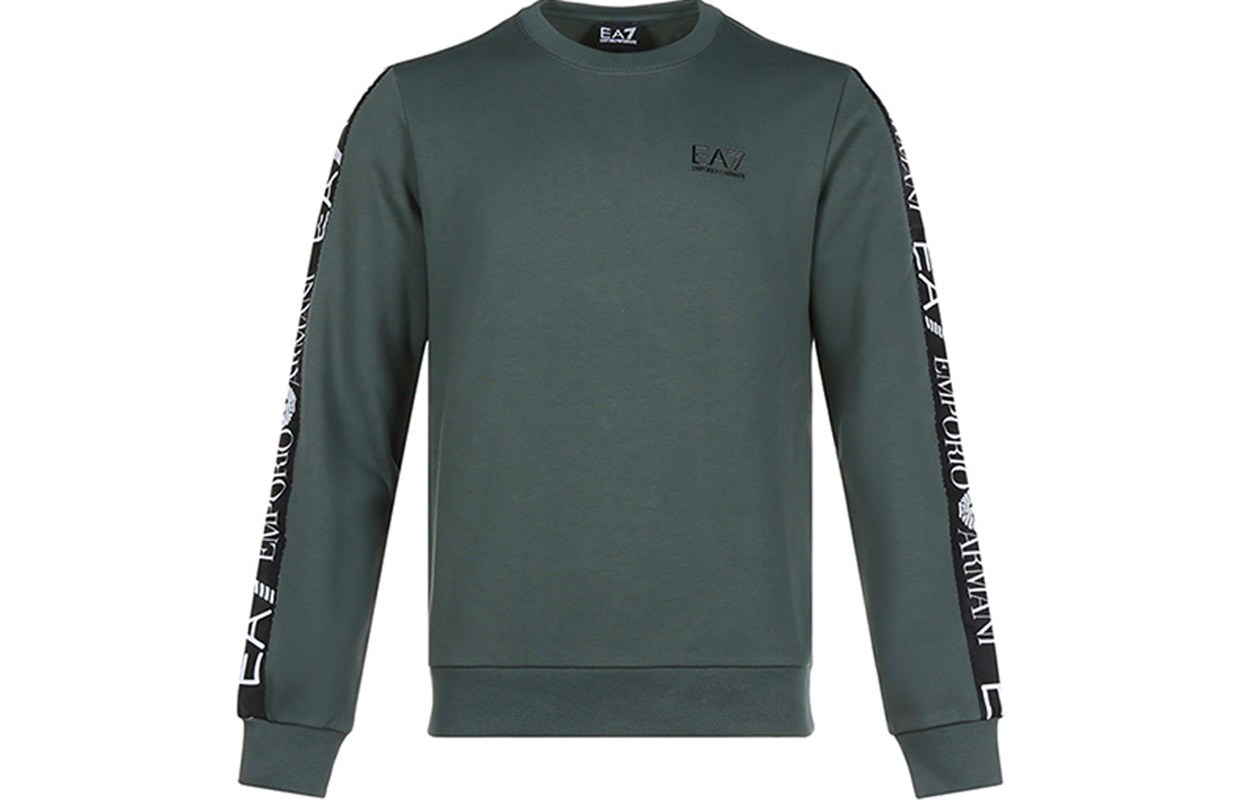 Emporio Armani Logo Side Sleeve Crewneck Sweatshirt Grey Green 6HPM11-PJ07Z-1984