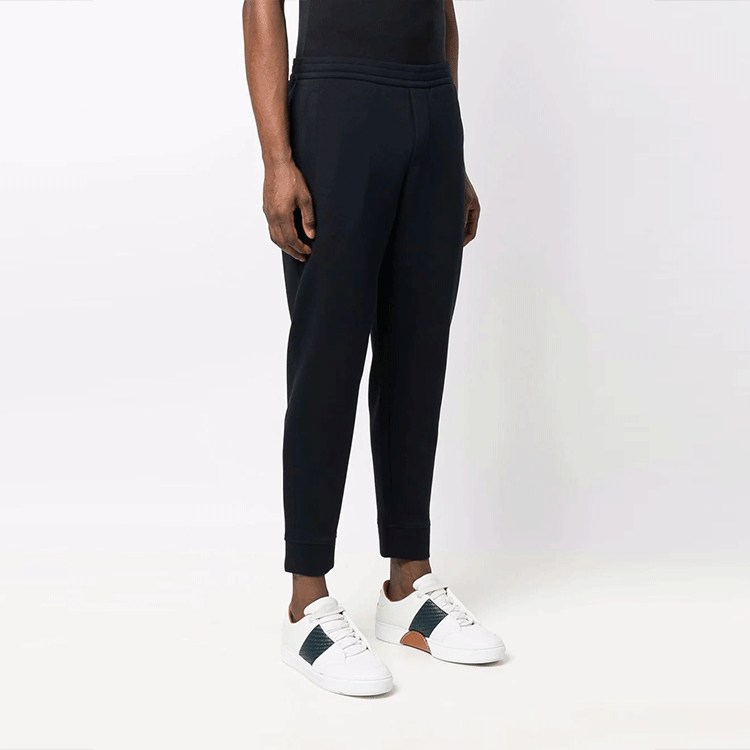 Shop Emporio Armani Logo Slim Fit Knit Jogger Pants Black 6K1PA0-1JHSZ-0920