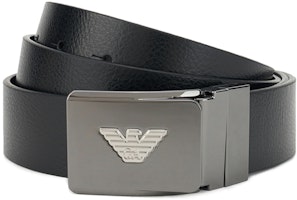Emporio Armani Logo Smooth Buckle Leather Belt Black 3.5cm Wide. Y4S623YQ50X81386 Emporio Armani Logo Smooth Buckle Leather Belt Black 3.5cm Wide. Y4S623YQ50X81386