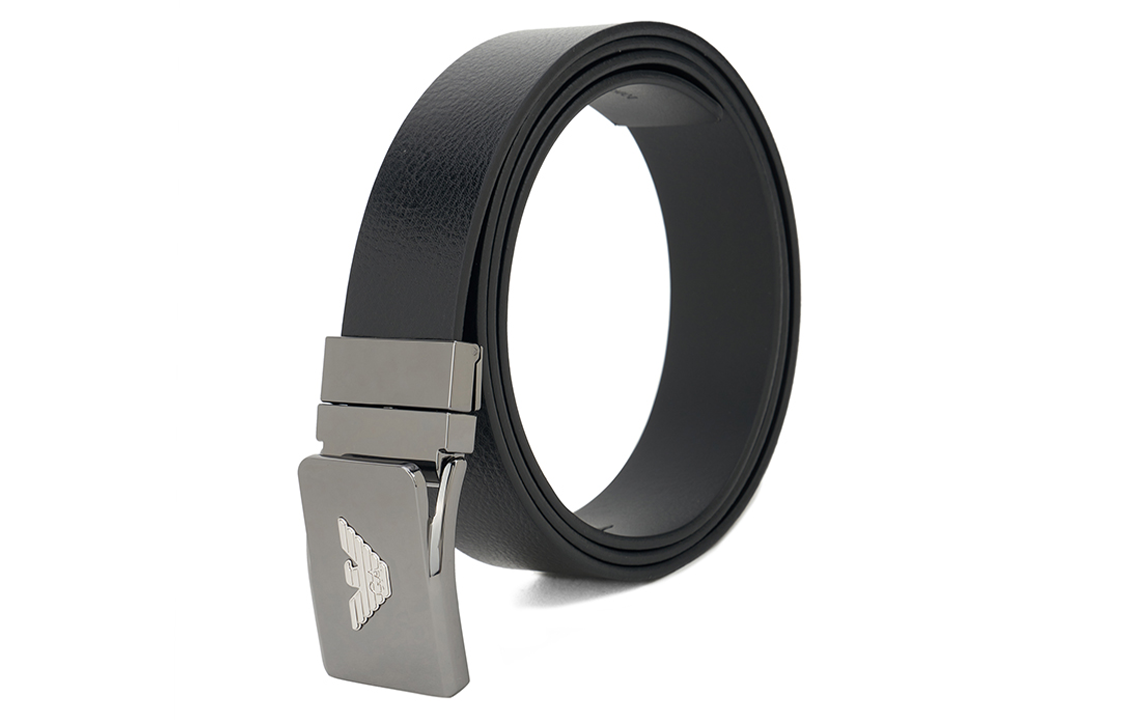 Lookbook 安普里奥阿玛尼黑色平滑扣皮带 3.5厘米宽 Y4S623YQ50X81386