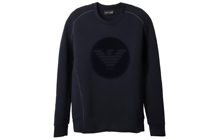 Emporio Armani Logo Sweatshirt Navy Blue with Contrast Stitching 6H1MA8-1JDSZ-0920