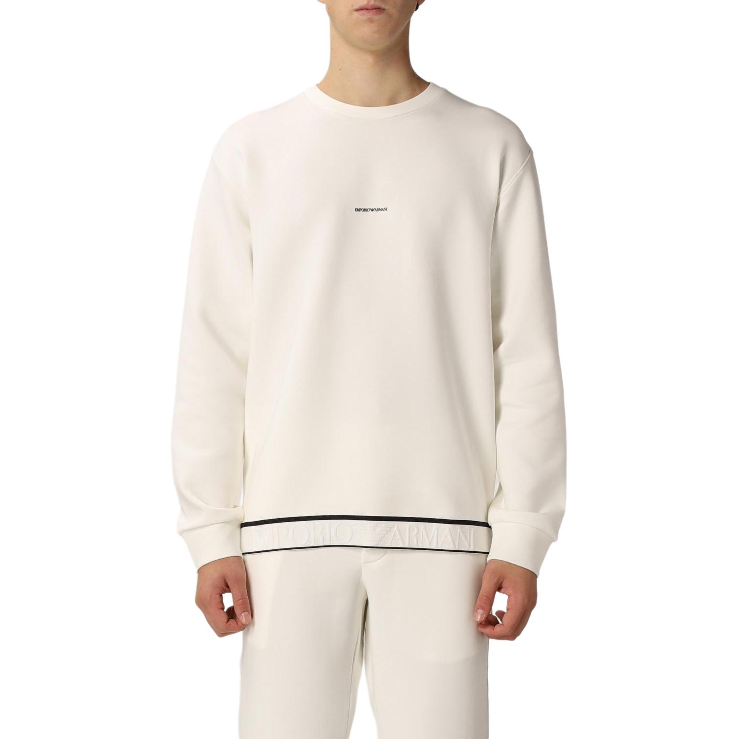 Emporio Armani Logo Tape Crewneck Sweatshirt White () 6K1M74-1JHSZ-0101
