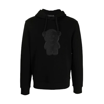 Emporio Armani Logo Teddy Bear Patch Hoodie Black () 3K1MG8-1-JHSZ