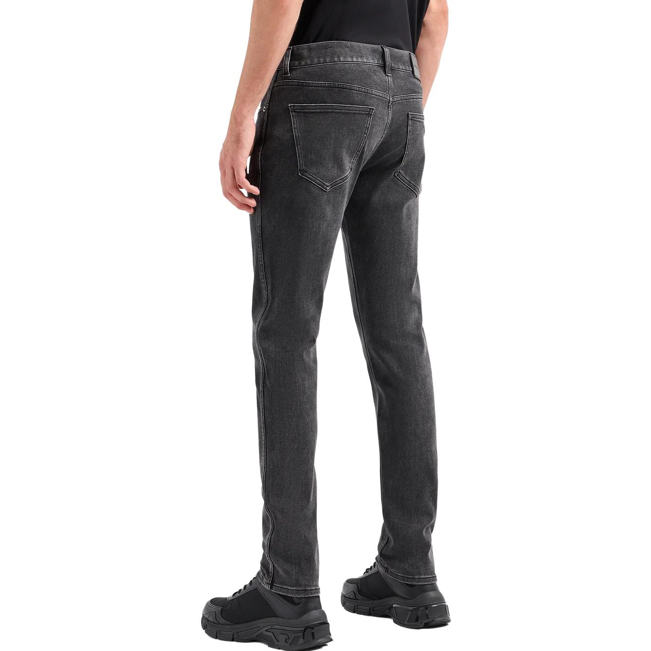 EMPORIO ARMANI Low-Rise Straight-Leg Casual Black Jeans for Men 6R1J16-1DQYZ-10006 圖 4