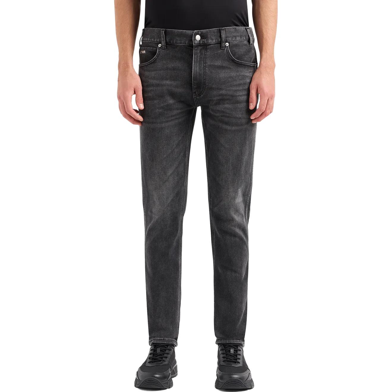 EMPORIO ARMANI Low-Rise Straight-Leg Casual Black Jeans for Men 6R1J16-1DQYZ-10006 圖 5