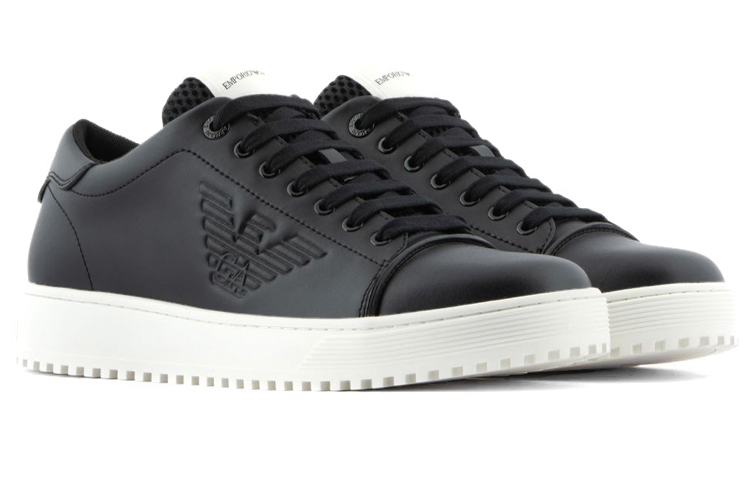 Emporio Armani Low-Top Fashion Sneaker 'Black' 圖 3