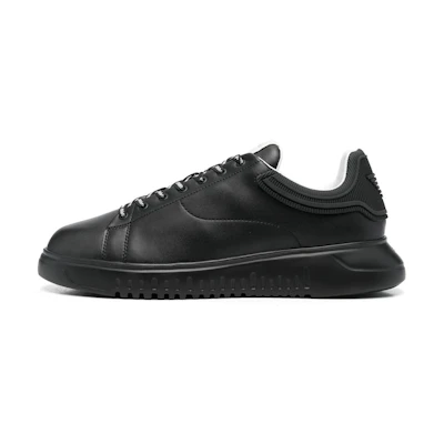 Emporio Armani Low-Top Leather 'Black Patchwork'