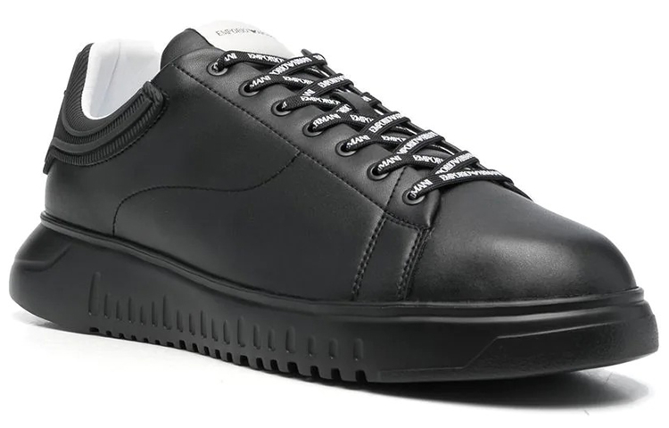 Emporio Armani Low-Top Leather 'Black Patchwork' 圖 2