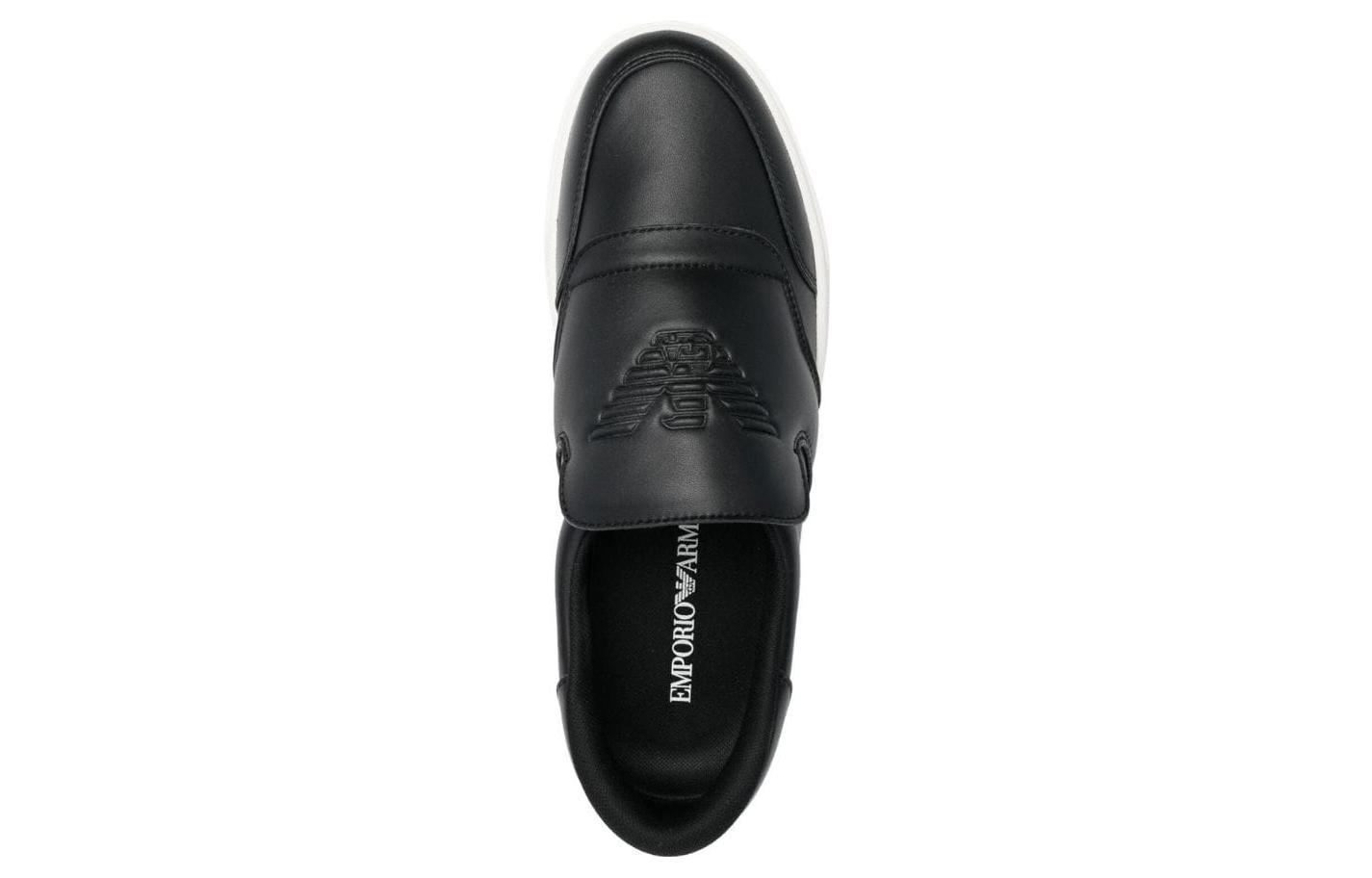 Emporio Armani Low-Top Sneaker 'Black Calfskin' 圖 5