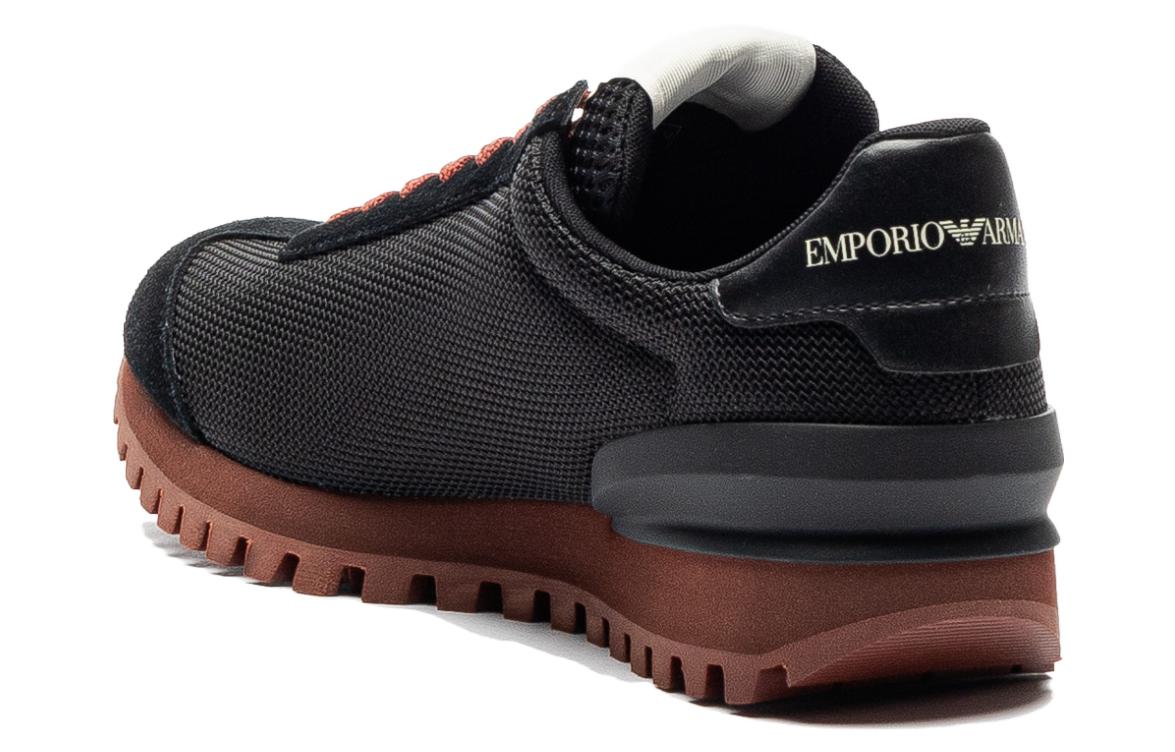 Lookbook EMPORIO ARMANI阿曼尼 圓頭系帶舒適 低幫 生活休閒鞋 男款 黑色