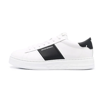 Emporio Armani Low 'Logo Stripe Black White'