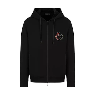 EMPORIO ARMANI Lunar New Year Rabbit Hoodie Black 3R1MBK-1JHSZ-0999
