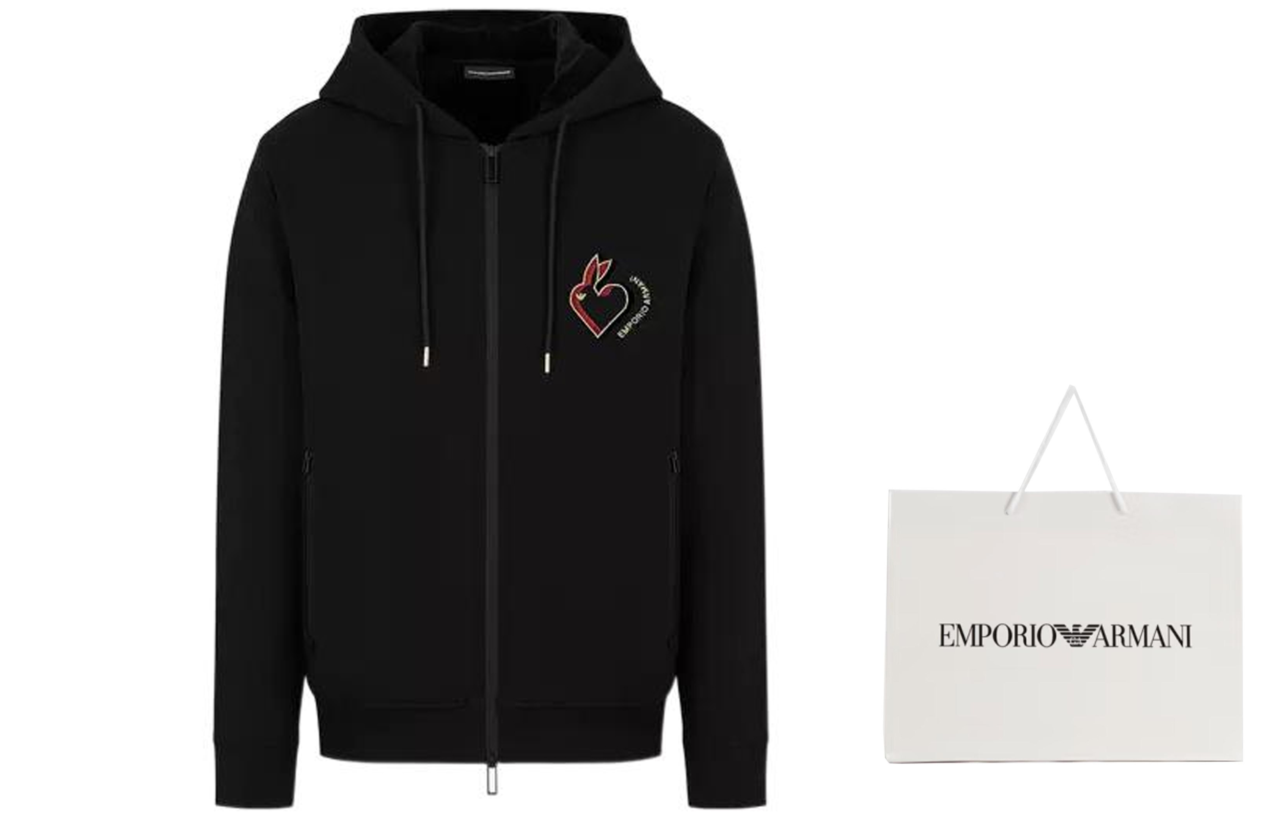EMPORIO ARMANI Lunar New Year Rabbit Hoodie  Black 3R1MBK-1JHSZ-0999 圖 3