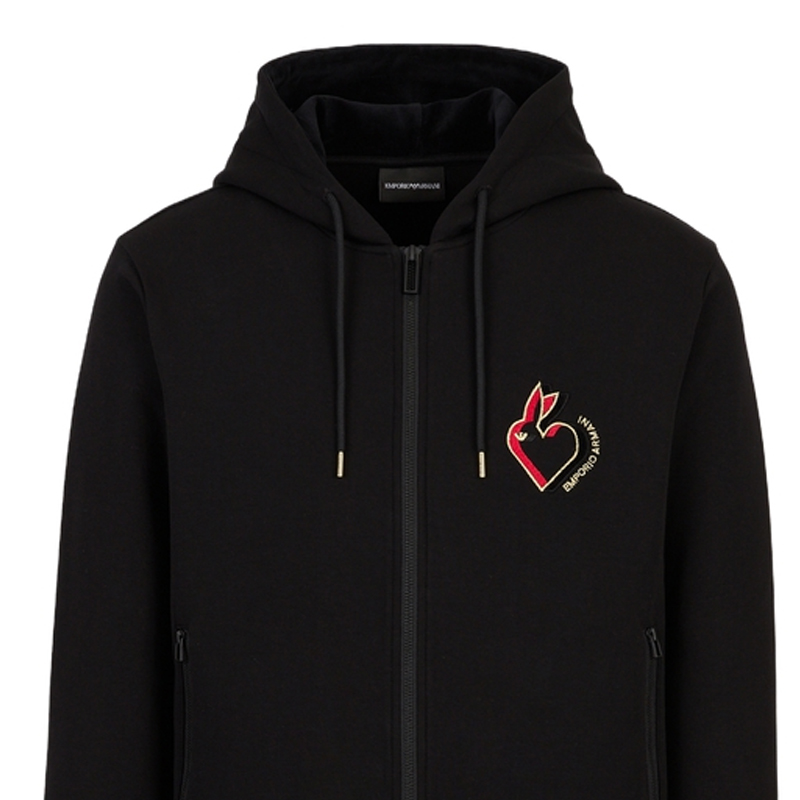 EMPORIO ARMANI Lunar New Year Rabbit Hoodie  Black 3R1MBK-1JHSZ-0999 圖 7