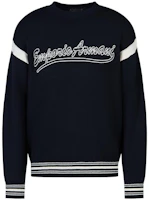 Emporio Armani Men’s FW23 Logo Stripe Knit Pullover Sweater Navy Blue. 6R1MXA-1MFUZ-0920 Emporio Armani Men’s FW23 Logo Stripe Knit Pullover Sweater Navy Blue. 6R1MXA-1MFUZ-0920
