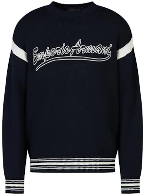 Emporio Armani Suéter Tejido Hombre FW23 Azul Marino con Raya y Logo. 6R1MXA-1MFUZ-0920 Buy Emporio Armani Suéter Tejido Hombre FW23 Azul Marino con Raya y Logo. 6R1MXA-1MFUZ-0920