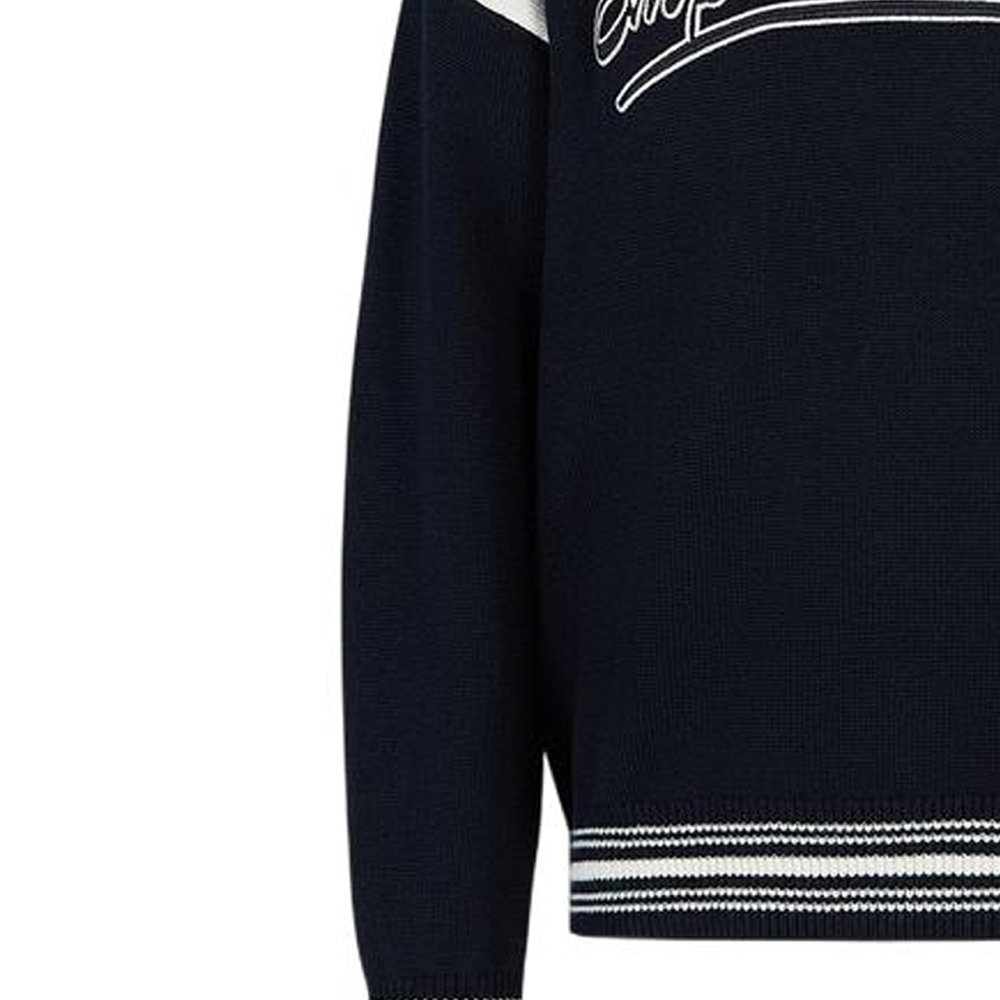 Purchase Emporio Armani Suéter Tejido Hombre FW23 Azul Marino con Raya y Logo. 6R1MXA-1MFUZ-0920