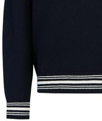 Emporio Armani Suéter Tejido Hombre FW23 Azul Marino con Raya y Logo. 6R1MXA-1MFUZ-0920 Details for Emporio Armani Suéter Tejido Hombre FW23 Azul Marino con Raya y Logo. 6R1MXA-1MFUZ-0920