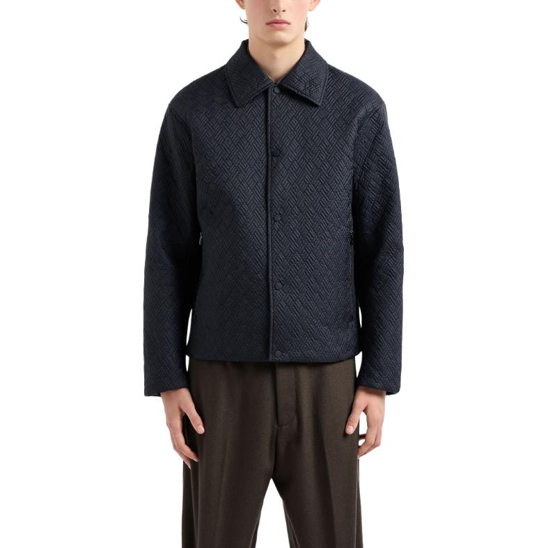 EMPORIO ARMANI Men’s Geometric Pattern Cotton Jacket Navy Blue FW24 6D1B69-1NVBZ-0920 圖 4