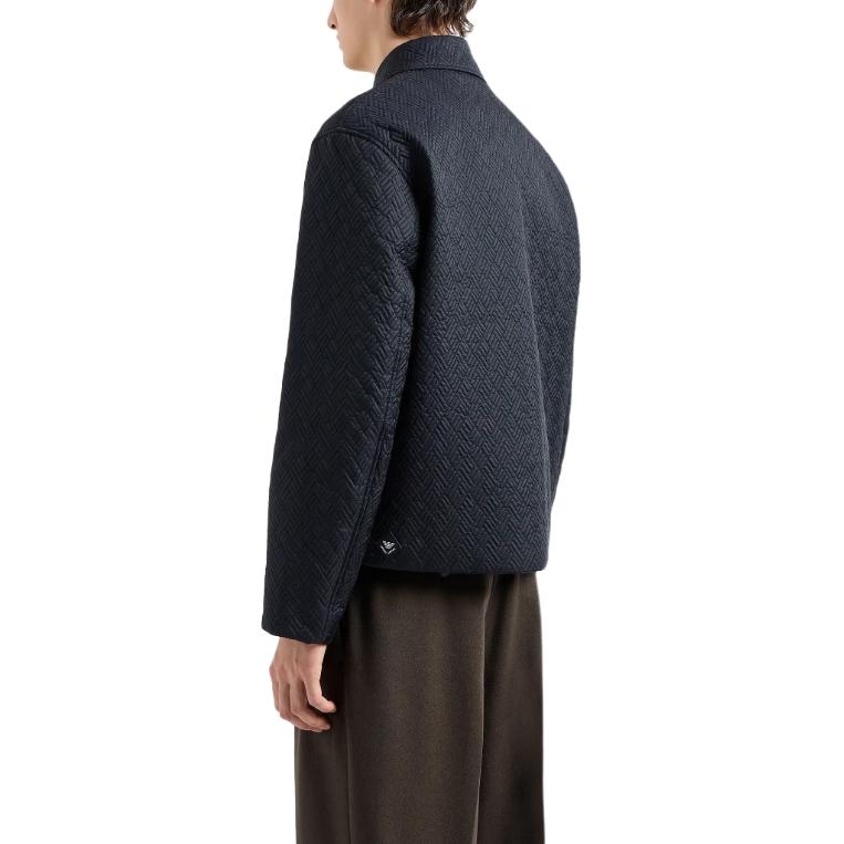 EMPORIO ARMANI Men’s Geometric Pattern Cotton Jacket Navy Blue FW24 6D1B69-1NVBZ-0920 圖 5