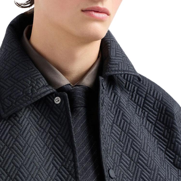 EMPORIO ARMANI Men’s Geometric Pattern Cotton Jacket Navy Blue FW24 6D1B69-1NVBZ-0920 圖 6