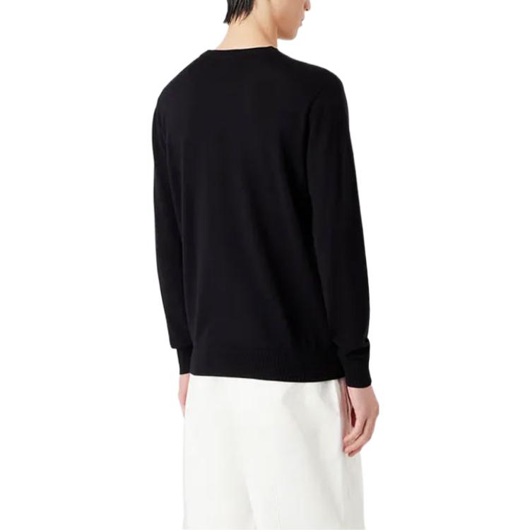 Purchase EMPORIO ARMANI Men’s Navy Embroidered Logo Pullover Sweater SS23. 3R1MXN-1MEYZ-0920