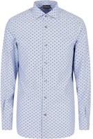 Emporio Armani Micro Eagle Embroidered Long Sleeve Shirt Blue Shirt. 6L1C861-NMTZ1-F723 Emporio Armani Micro Eagle Embroidered Long Sleeve Shirt Blue Shirt. 6L1C861-NMTZ1-F723