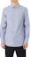 Shop Emporio Armani Micro Eagle Embroidered Long Sleeve Shirt Blue Shirt. 6L1C861-NMTZ1-F723