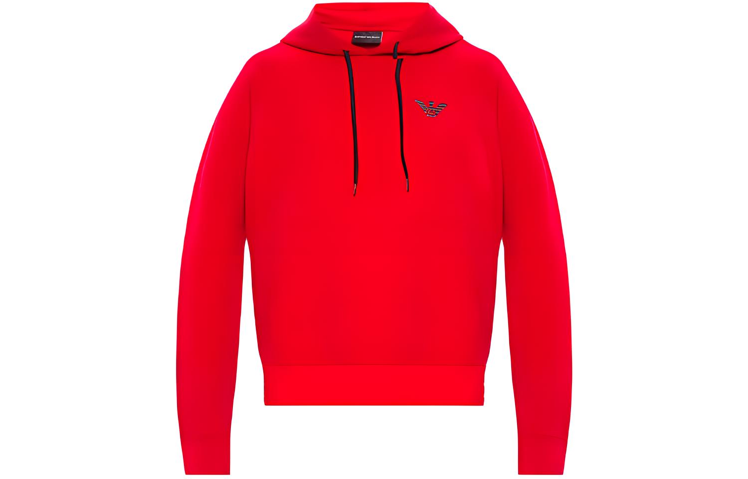 Emporio Armani Minimalist Logo Hoodie in Red 3H1MM3-1JHSZ-F315