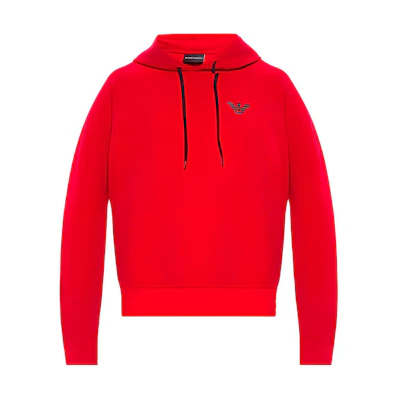 Emporio Armani Minimalist Logo Hoodie in Red 3H1MM3-1JHSZ-F315