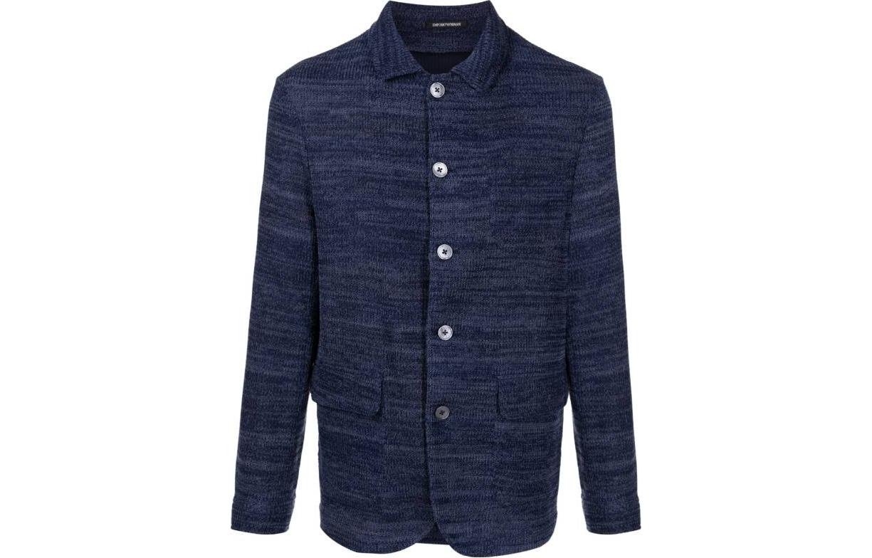 Emporio Armani Mixed Color Shirt Collar Button-Up Jacket D41G54-D1D15-918