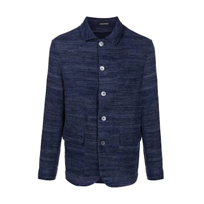 Emporio Armani Mixed Color Shirt Collar Button-Up Jacket D41G54-D1D15-918