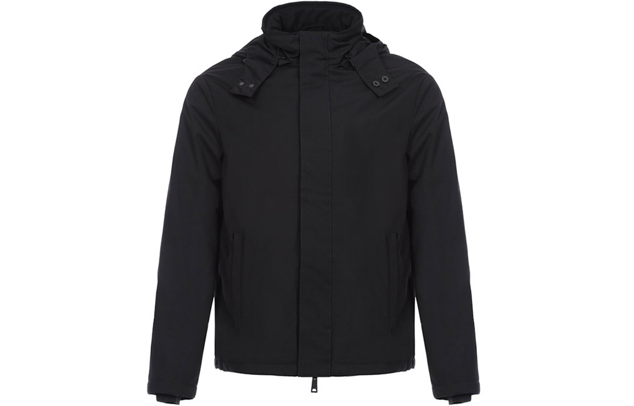 Emporio Armani Mixed Fabric Hooded Jacket Black 6Z1BA4-1NWGZ-0999