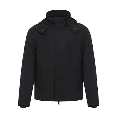 Emporio Armani Mixed Fabric Hooded Jacket Black 6Z1BA4-1NWGZ-0999