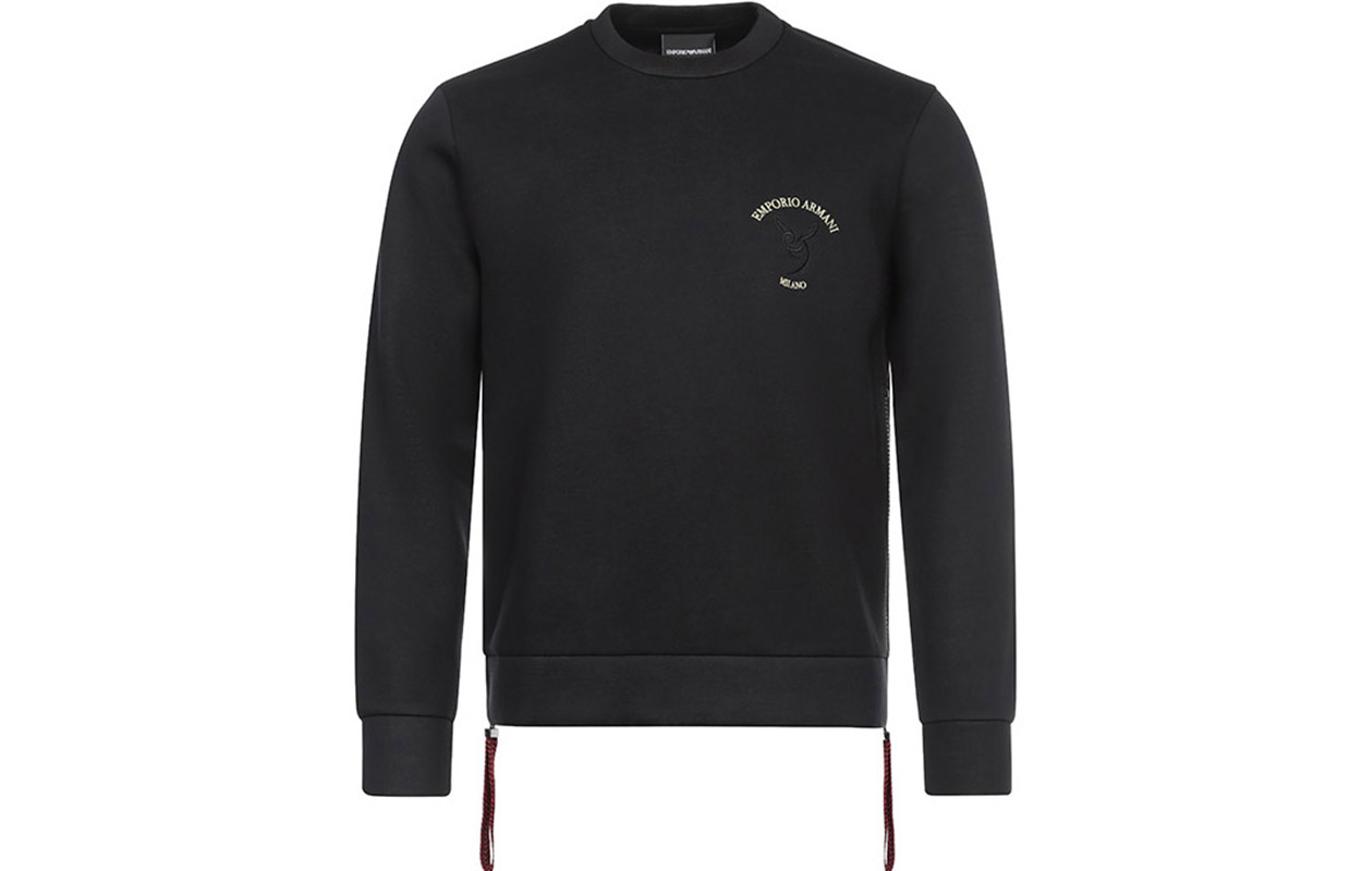 Emporio Armani Modal Crewneck Long-Sleeve Sweatshirt - Black 3G1MQ9-1JAAZ-0999