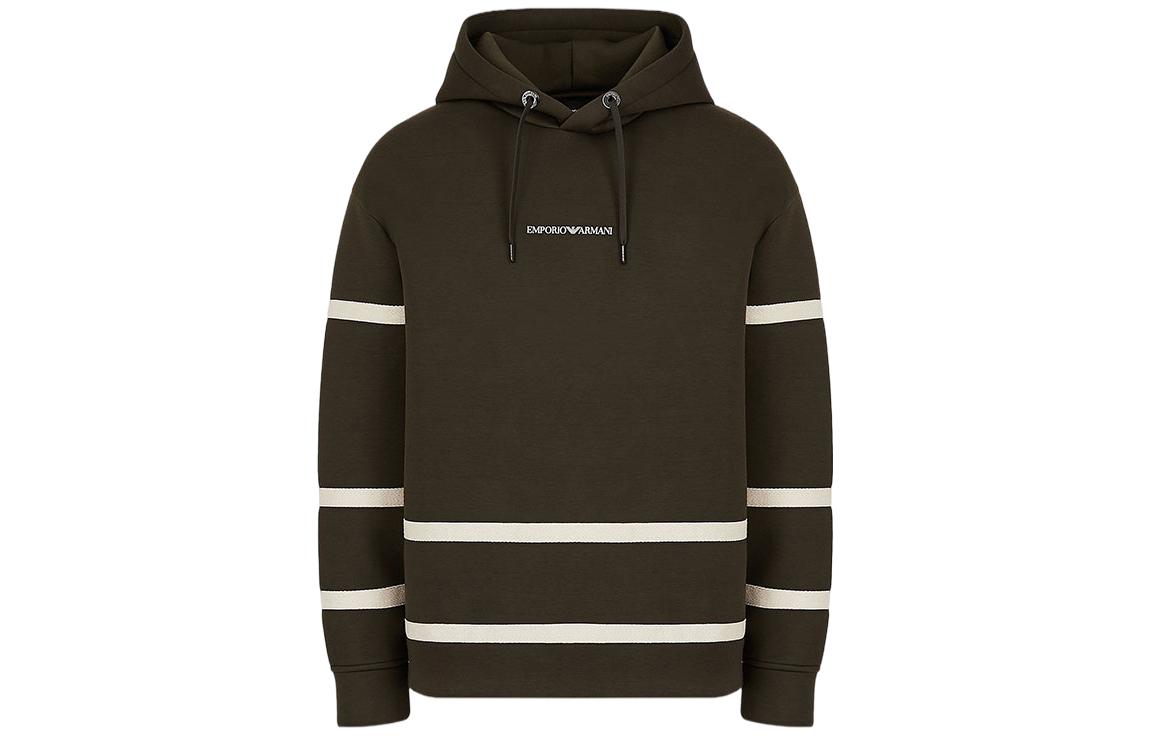 Emporio Armani Modal Logo Hoodie Sweatshirt for Men - Brown 6K1M991JUWZ10558