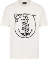 Emporio Armani Nautical Embroidery Crewneck SS24 T-Shirt Off White. 6D1T6S-1J7FZ-0138 Emporio Armani Nautical Embroidery Crewneck SS24 T-Shirt Off White. 6D1T6S-1J7FZ-0138