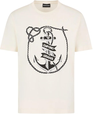 エンポリオ アルマーニ ノーティカル 刺繍 クルーネック Tシャツ オフホワイト SS24 6D1T6S-1J7FZ-0138 Order エンポリオ アルマーニ ノーティカル 刺繍 クルーネック Tシャツ オフホワイト SS24 6D1T6S-1J7FZ-0138