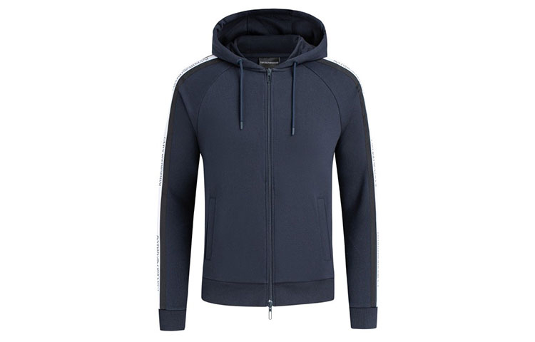 Emporio Armani Navy Blue Casual Zipper Hoodie Jacket 3H1MG6-1J07Z-0922