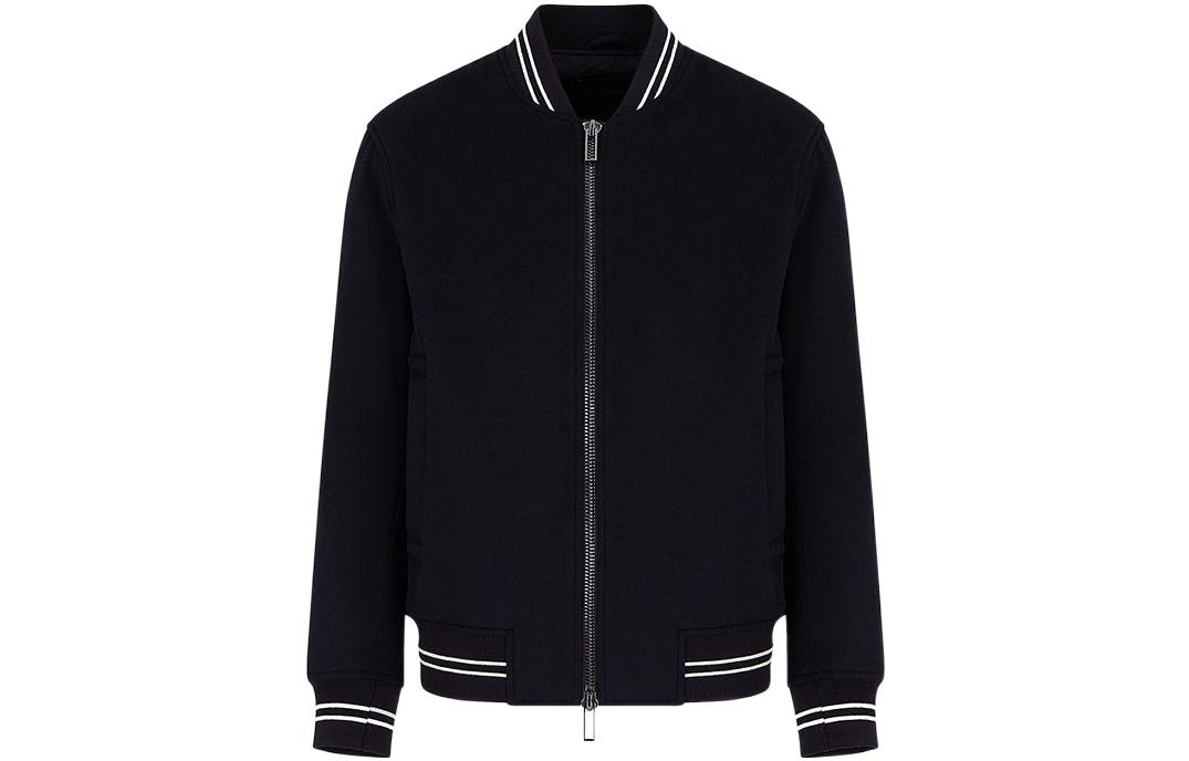 Emporio Armani Navy Blue Color-Block Striped Long-Sleeve Jacket 6K1BA3-1NXQZ1-0920