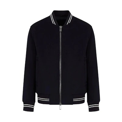 Emporio Armani Navy Blue Color-Block Striped Long-Sleeve Jacket 6K1BA3-1NXQZ1-0920