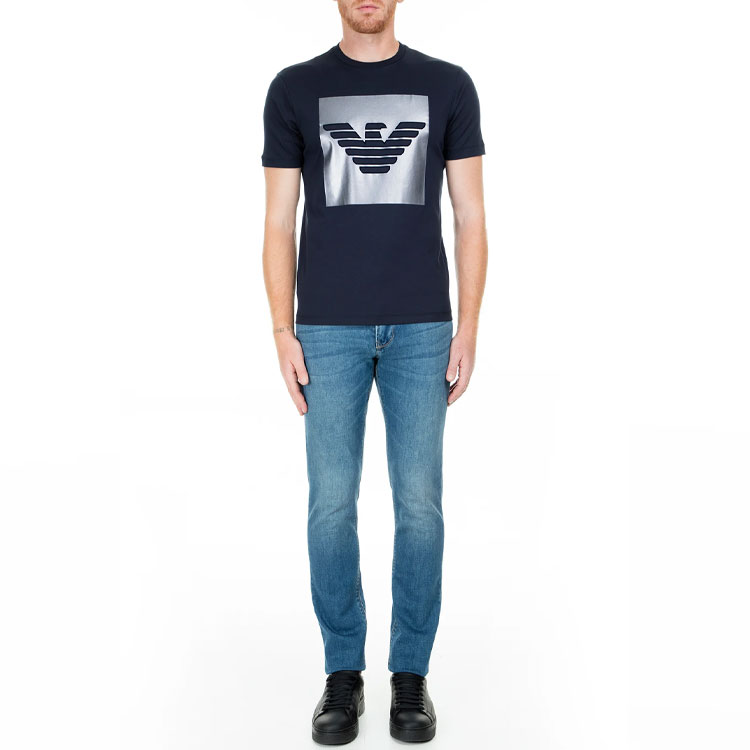 Emporio Armani Navy Blue Cotton Crewneck T-Shirt 3G1T67-1JSTZ-0922 圖 5