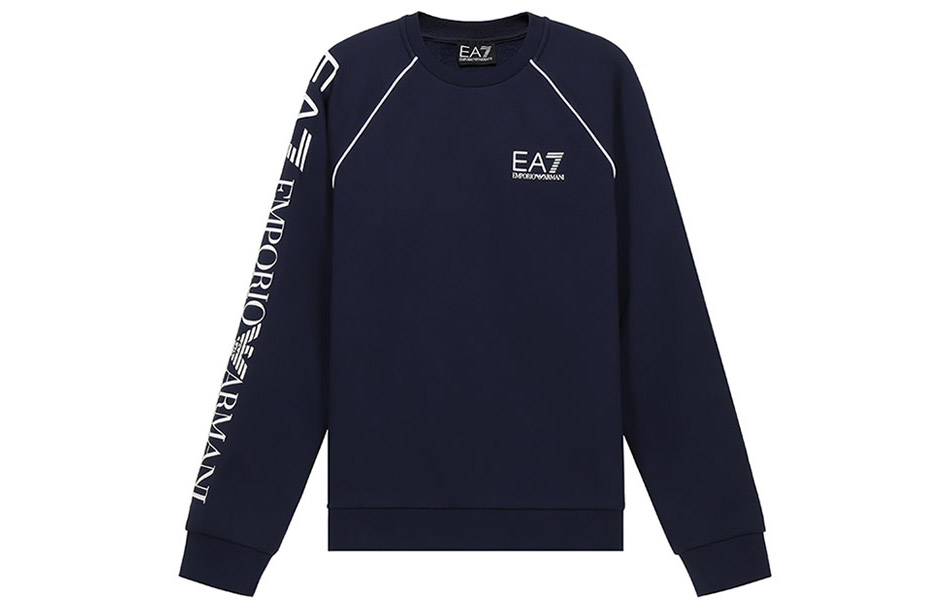 Emporio Armani Navy Blue Fleece Logo Crewneck Sweatshirt 6KPM71-PJ07Z-1554