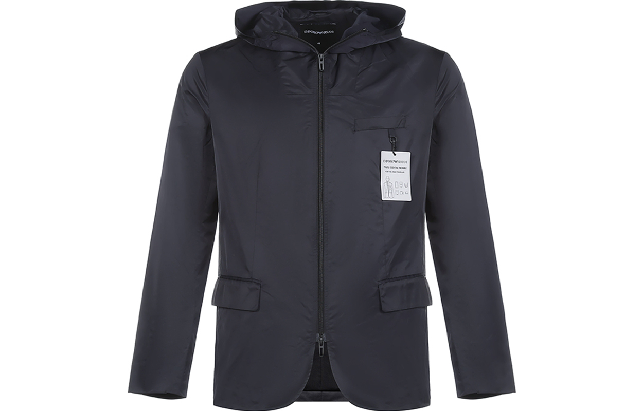 Emporio Armani Navy Blue Hooded Zip-Up Jacket 6H1BP1-1NCDZ-0920