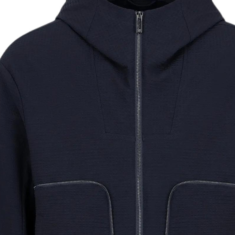 Emporio Armani Navy Blue Hooded Zip-Up Jacket FW24 6D1B61-1NSCZ-0920 圖 3