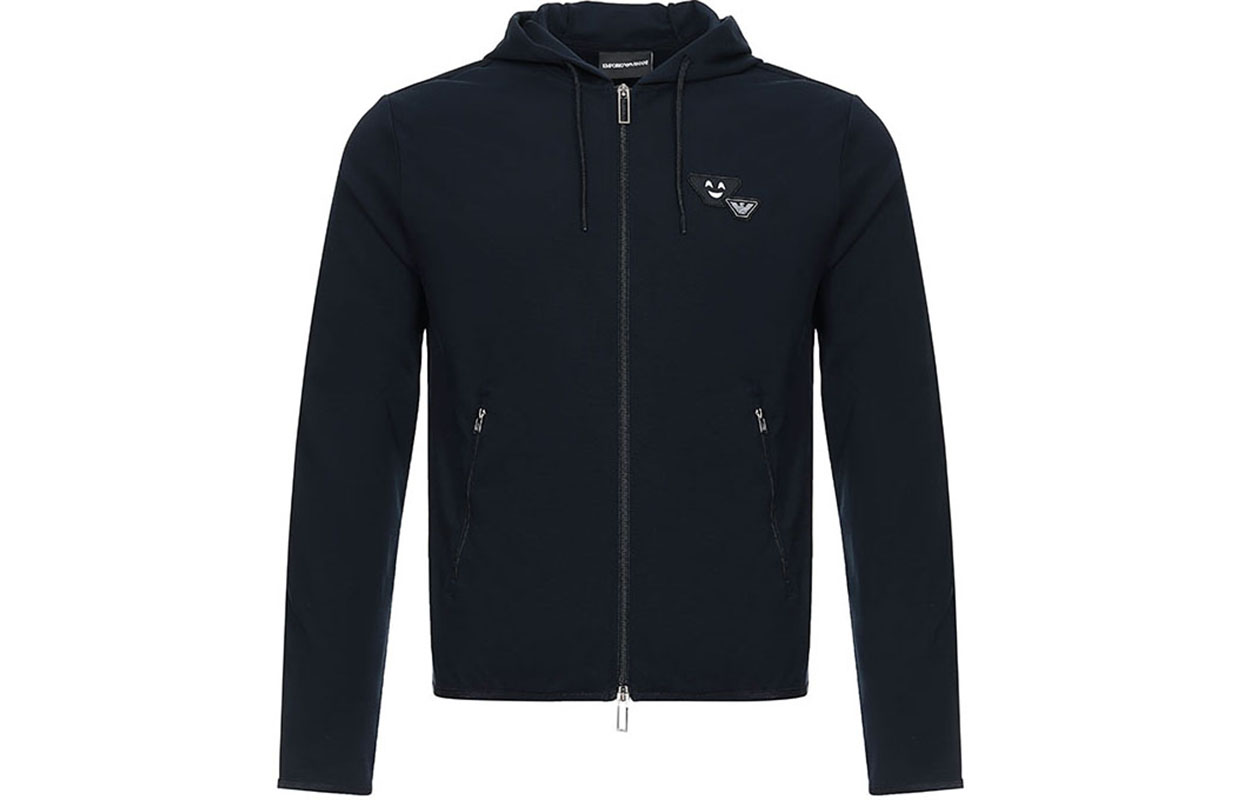 Emporio Armani Navy Blue Hoodie Sweatshirt Jacket Casual Wear 3Z1BN2-1JBTZ-0920