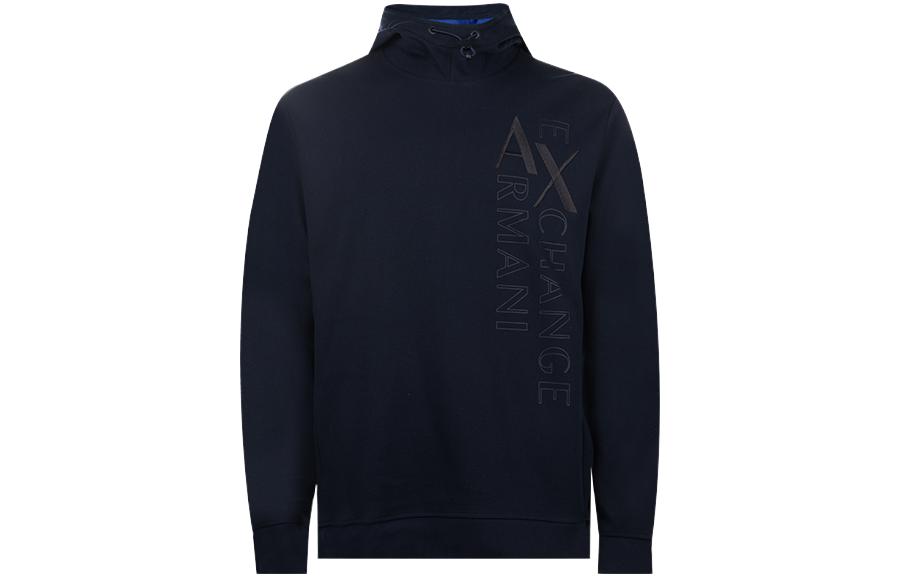 Emporio Armani Navy Blue Letter Print High-Neck Sweatshirt 6HZMFHZJ-Y2ZJW-6535