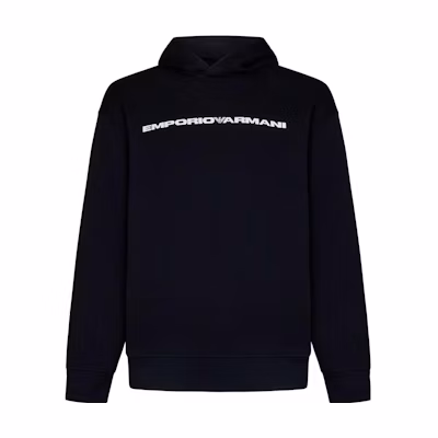Emporio Armani Navy Blue Letter Print Hoodie Long Sleeve Sweatshirt 8N1MM2-1JFHZ-09Q4