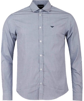 Emporio Armani Kemeja Lengan Panjang Biru Tua dengan Bordir Logo. 8N1C75-1V04Z-0932 Order Emporio Armani Kemeja Lengan Panjang Biru Tua dengan Bordir Logo. 8N1C75-1V04Z-0932